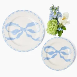 Marilyn Blue Bow Starter Plate