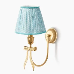 Marilyn Bow Rechargeable Wall Light with Soft Blue Lotus Shade (18cm)