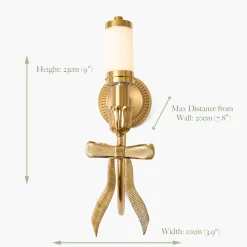 Marilyn Bow Rechargeable Wall Light with Soft Blue Lotus Shade (18cm)