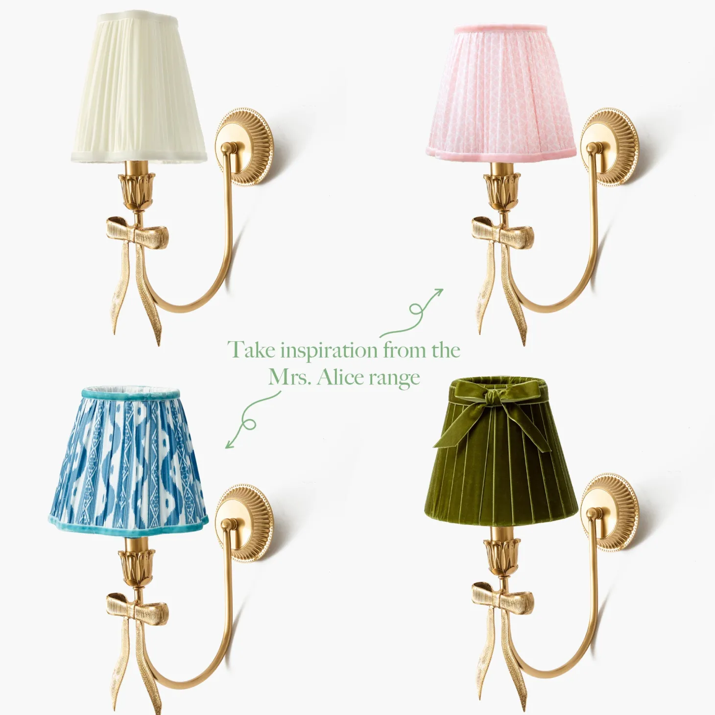 Marilyn Bow Rechargeable Wall Light with Soft Blue Lotus Shade (18cm)