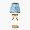 Marilyn Bow Rechargeable Lamp with Blue & Green Ikat Shade (18cm)