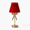 Marilyn Bow Rechargeable Lamp with Red Velvet Bow Shade (18cm)
