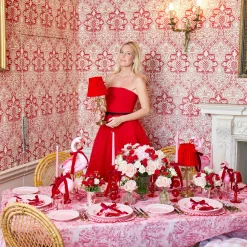 Marilyn Bow Rechargeable Lamp with Red Velvet Bow Shade (18cm)