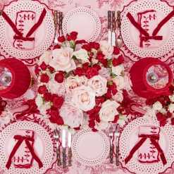 Marilyn Bow Rechargeable Lamp with Red Velvet Bow Shade (18cm)