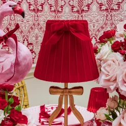 Marilyn Bow Rechargeable Lamp with Red Velvet Bow Shade (18cm)