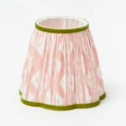 Marilyn Bow Rechargeable Lamp with Pink & Green Ikat Shade (18cm)