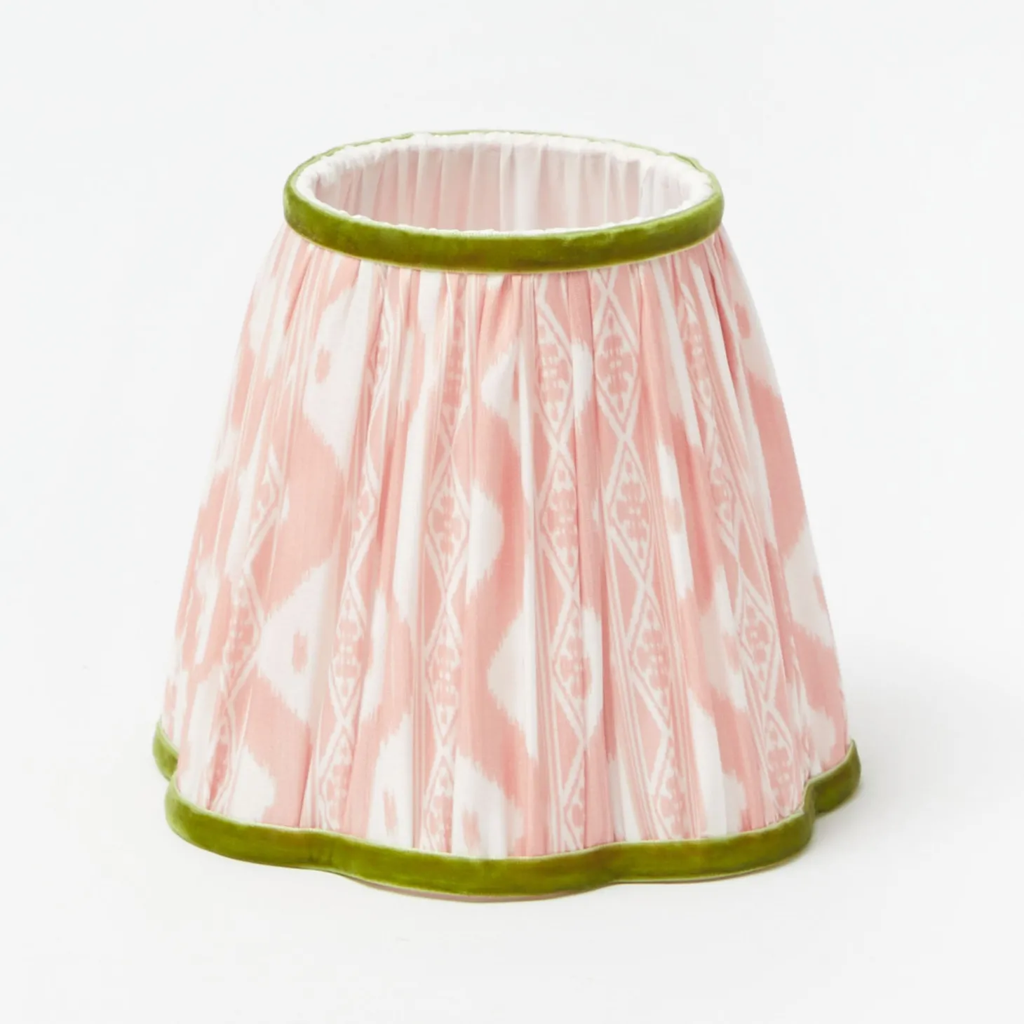 Marilyn Bow Rechargeable Lamp with Pink & Green Ikat Shade (18cm)