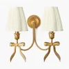 Marilyn Bow Rechargeable Double Wall Light with Cream Shades (14cm)