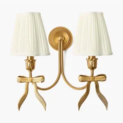 Marilyn Bow Rechargeable Double Wall Light with Cream Shades (14cm)