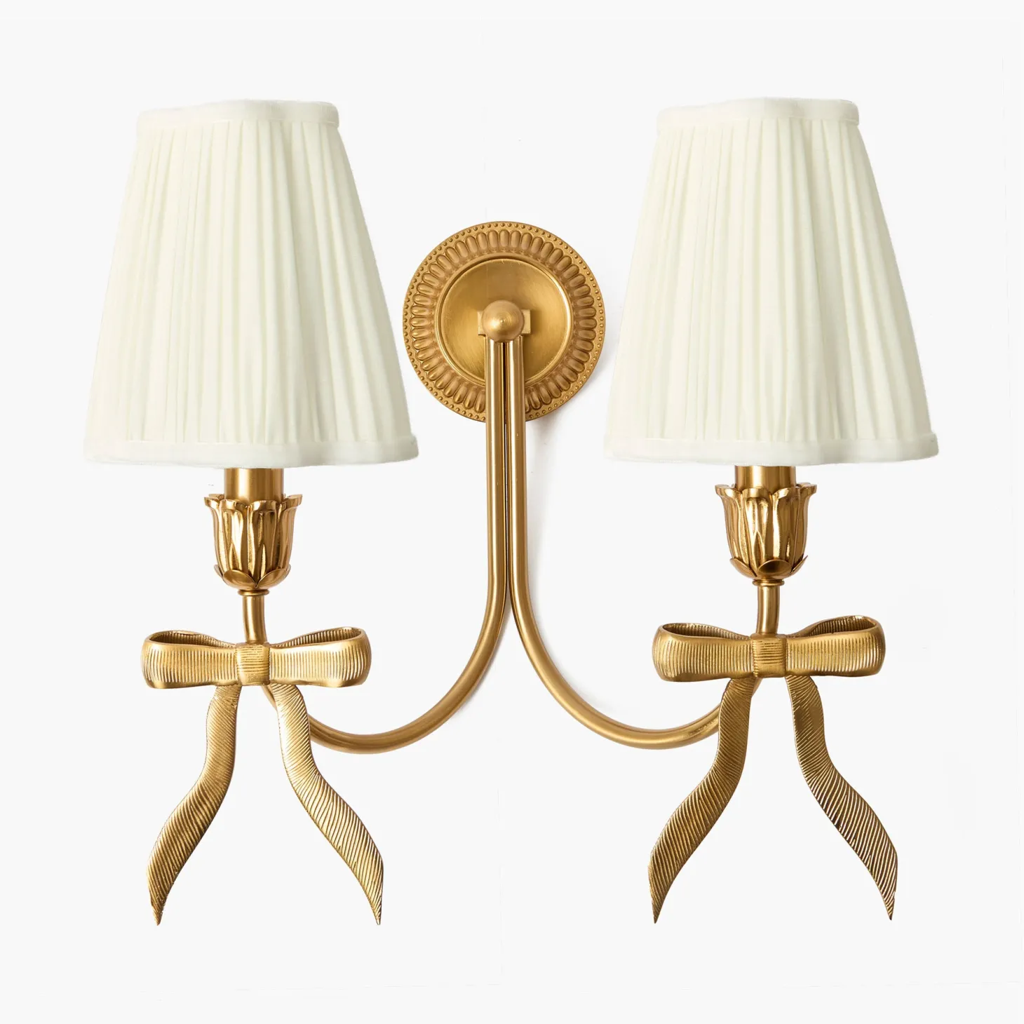 Marilyn Bow Rechargeable Double Wall Light with Cream Shades (14cm)