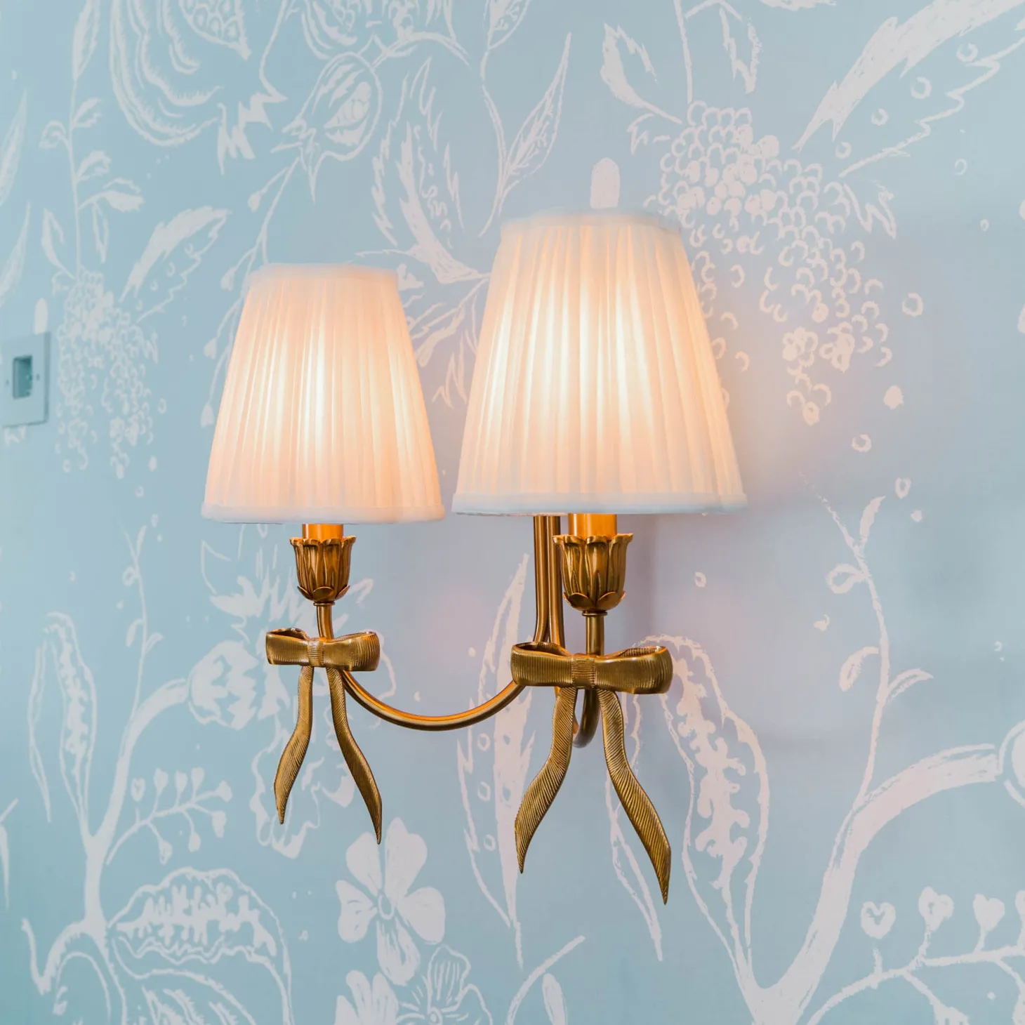 Marilyn Bow Rechargeable Double Wall Light with Cream Shades (14cm)