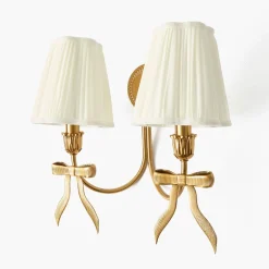 Marilyn Bow Rechargeable Double Wall Light with Cream Shades (14cm)