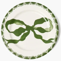 Marilyn Forest Green Bow Dinner Plate
