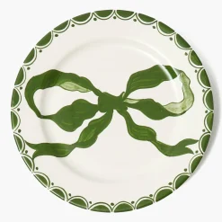 Marilyn Forest Green Bow Starter Plates (Set of 4)