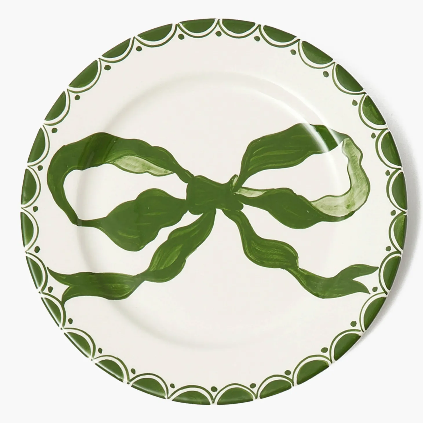 Marilyn Forest Green Bow Starter Plates (Set of 4)