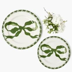 Marilyn Forest Green Bow Starter Plate