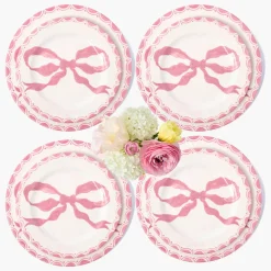 Marilyn Pink Bow Dinner & Starter Plates (Set of 8)