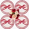 Marilyn Red Bow Dinner & Starter Plates (Set of 8)