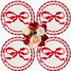 Marilyn Red Bow Dinner & Starter Plates (Set of 8)