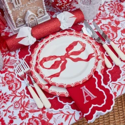 Marilyn Red Bow Dinner & Starter Plates (Set of 8)