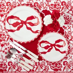 Marilyn Red Bow Dinner & Starter Plates (Set of 8)