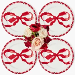 Marilyn Red Bow Dinner Plates (Set of 4)