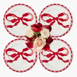 Marilyn Red Bow Starter Plates (Set of 4)
