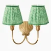Marina Rechargeable Double Wall Light with Green Lotus Shades (18cm)