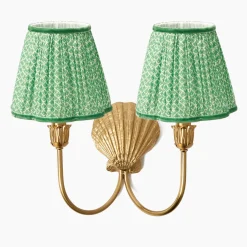 Marina Rechargeable Double Wall Light with Green Lotus Shades (18cm)