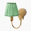 Marina Rechargeable Wall Light with Green Lotus Shade (18cm)