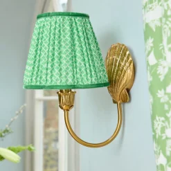 Marina Rechargeable Wall Light with Green Lotus Shade (18cm)