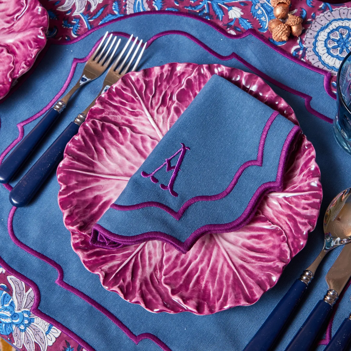 Marlene Blue & Purple Napkins (Set of 4)