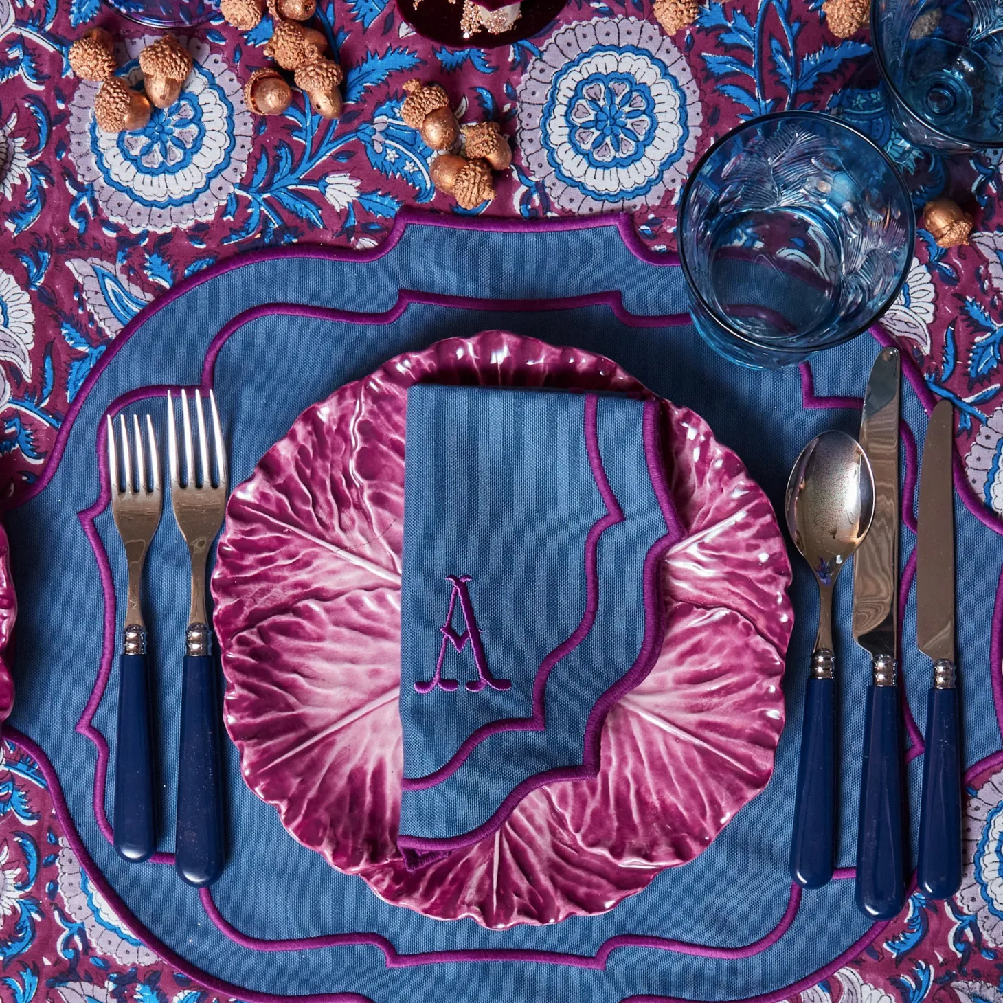Marlene Blue & Purple Napkins (Set of 4)