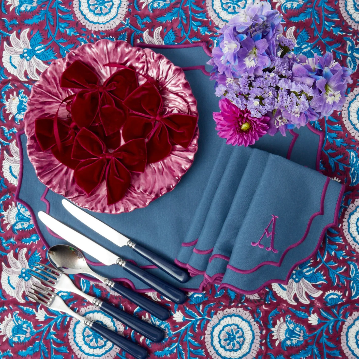 Marlene Blue & Purple Napkins (Set of 4)