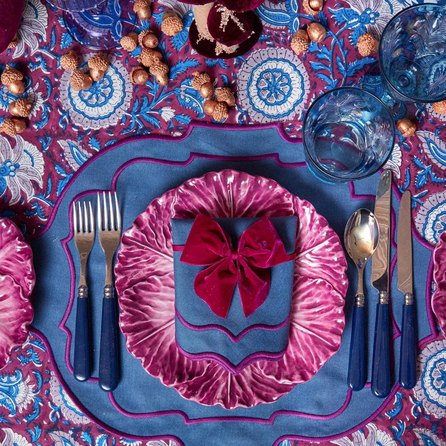 Marlene Blue & Purple Napkins (Set of 4)