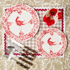 Martha Red Dinner & Starter Plates (Set of 8)