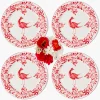 Martha Red Dinner Plates (Set of 4)