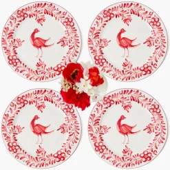 Martha Red Dinner Plates (Set of 4)