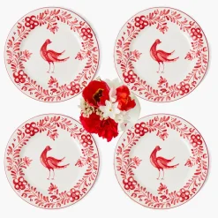 Martha Red Starter Plates (Set of 4)