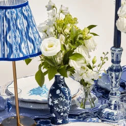 Midnight Blue Hand Painted Tole Bud Vases (Set of 3)