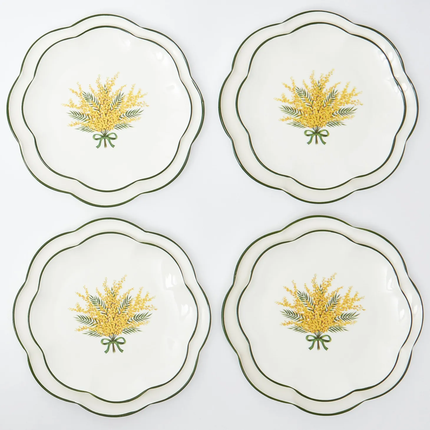 Mimosa Dinner & Starter Plates (Set of 8)