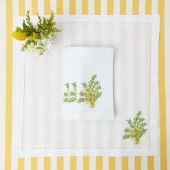 Mimosa White Linen Napkins (Set of 4)