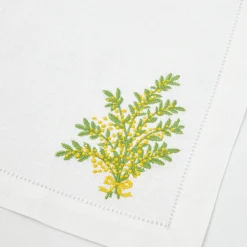 Mimosa White Linen Napkins (Set of 4)
