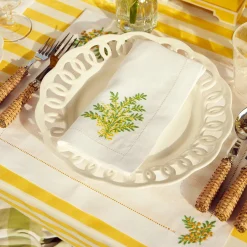 Mimosa White Linen Napkins (Set of 4)
