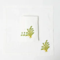 Mimosa White Linen Napkins (Set of 4)
