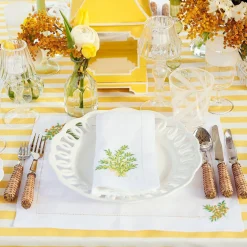 Mimosa White Linen Napkins (Set of 4)