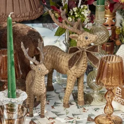 Mini Rattan Reindeer (Pair) - 20cm