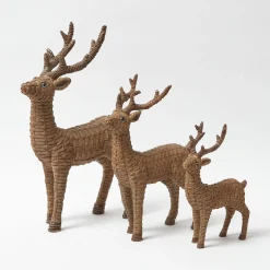 Mini Rattan Reindeer (Pair) - 20cm