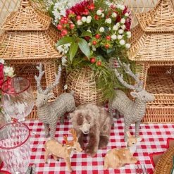 Mini Rattan Reindeer (Pair) - 20cm