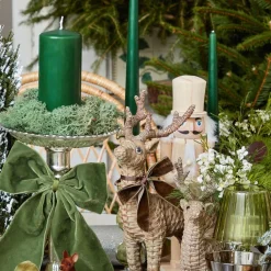 Mini Rattan Reindeer (Pair) - 20cm